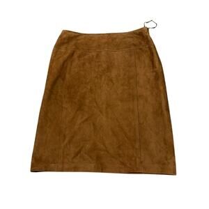 Lauren Ralph Lauren 100% Suede Camel Skirt Size 10
